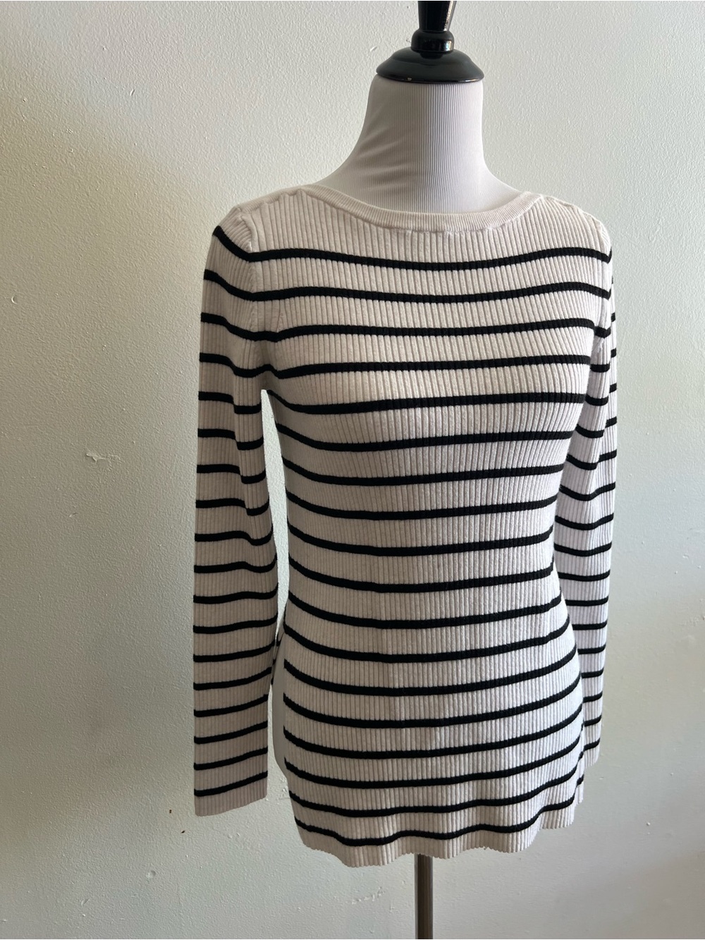 Witchery Cream Sweater with Black Stripes
